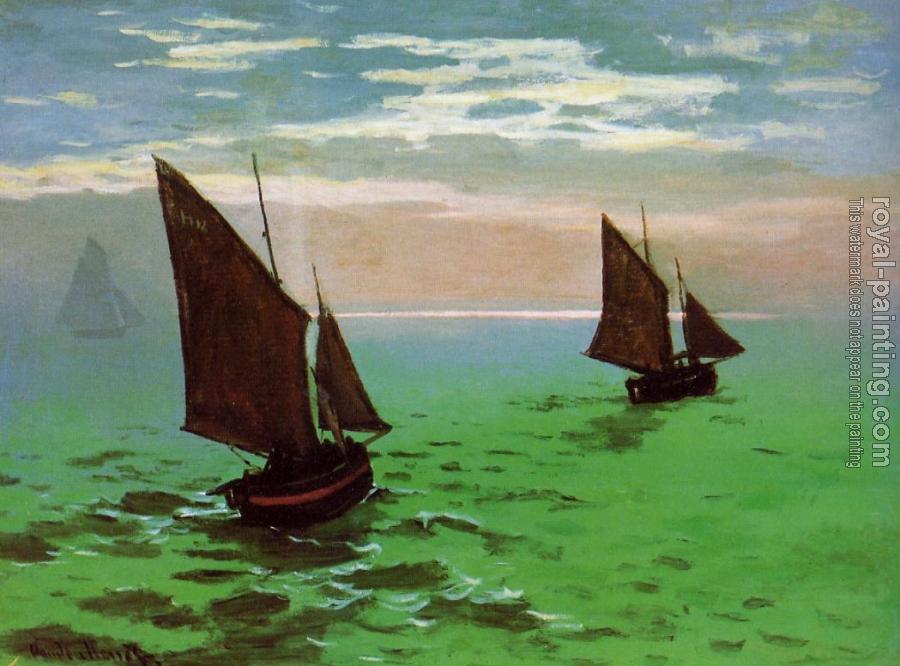 Claude Oscar Monet : Fishing Boats at Sea